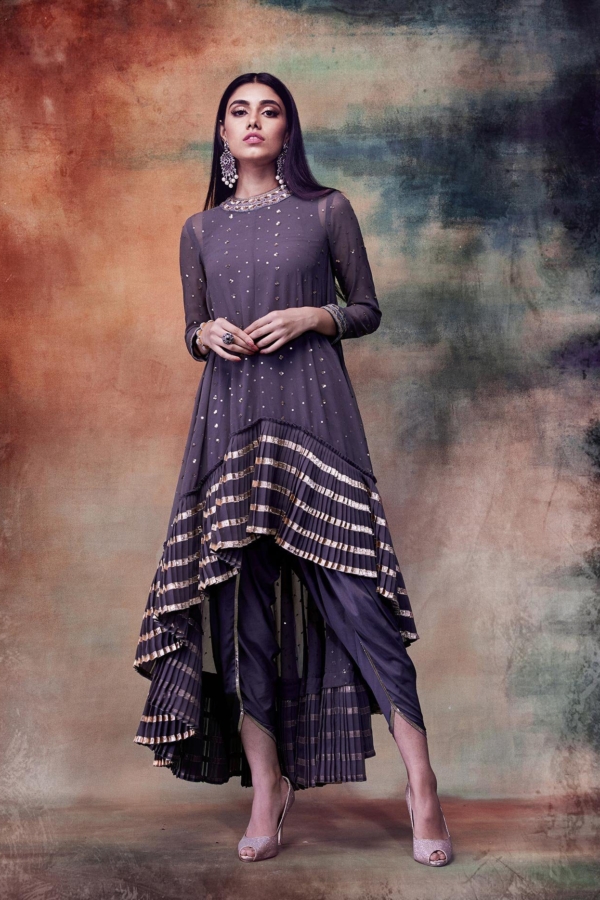 Charcoal Grey Kurta & Dhoti set