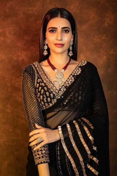 Black Ruffle Saree