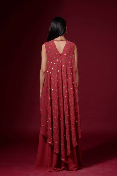 Deep Rust Cape Palazzo Set
