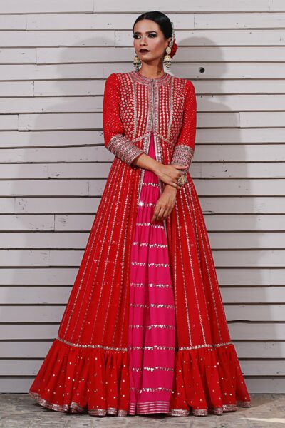 Red Jacket Anarkali