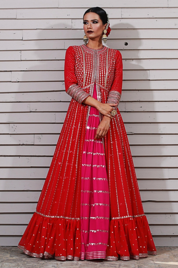 Red Jacket Anarkali