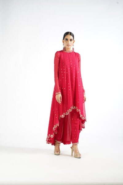 Crimson Red Pant Kurta Set