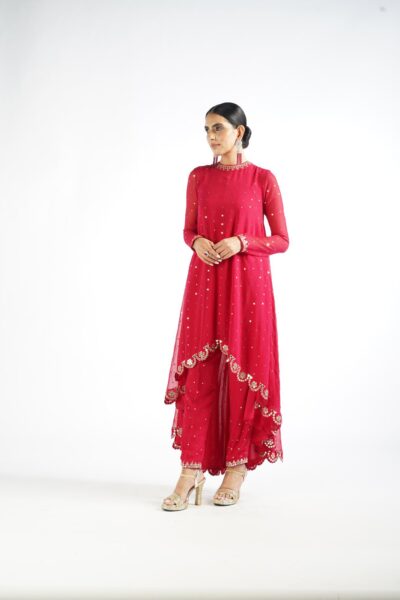 Crimson Red Pant Kurta Set