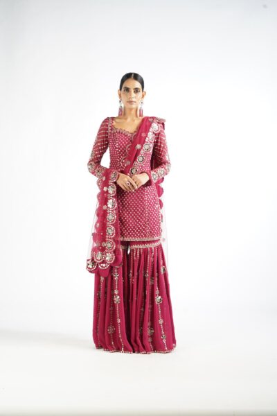 Mellow Wine Sharara Set