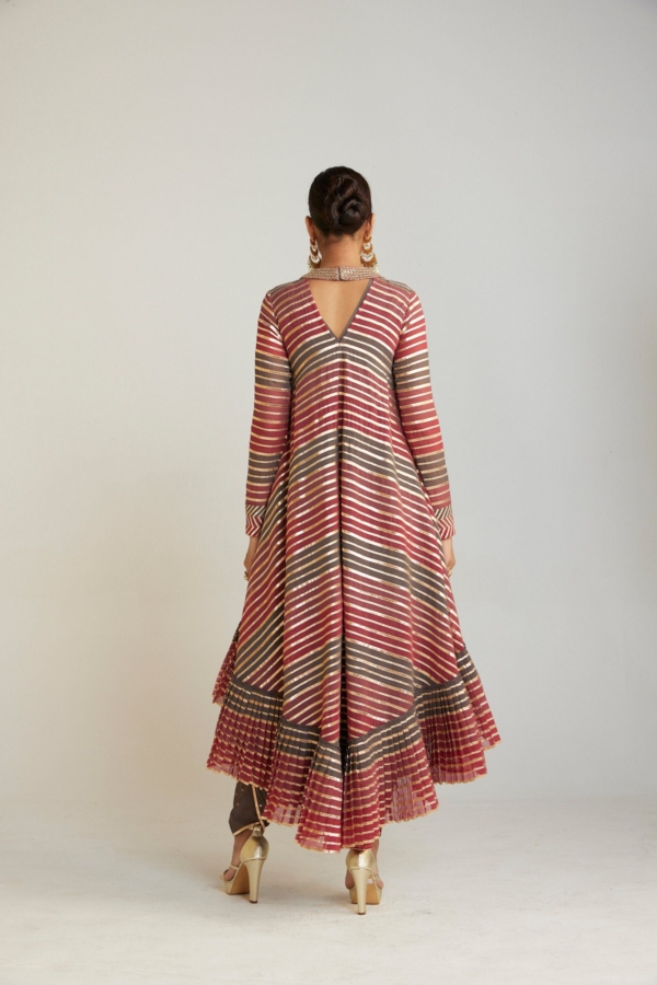 Charcoal Grey Asymmetrical Kurta Set