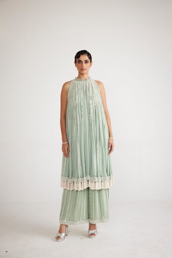 Powder Mint Green Chandelier Drop Kurta Set