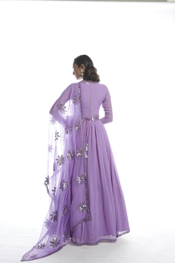 Catnip Purple Chiffon Anarkali Set