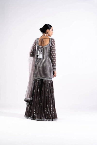 Charcoal Grey Sharara Set
