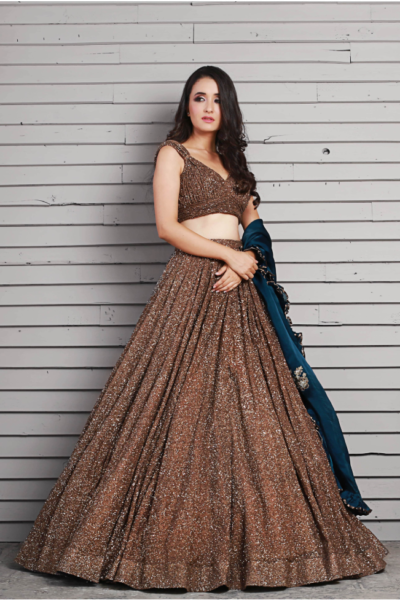 Bronze Shimmer Lehenga Set