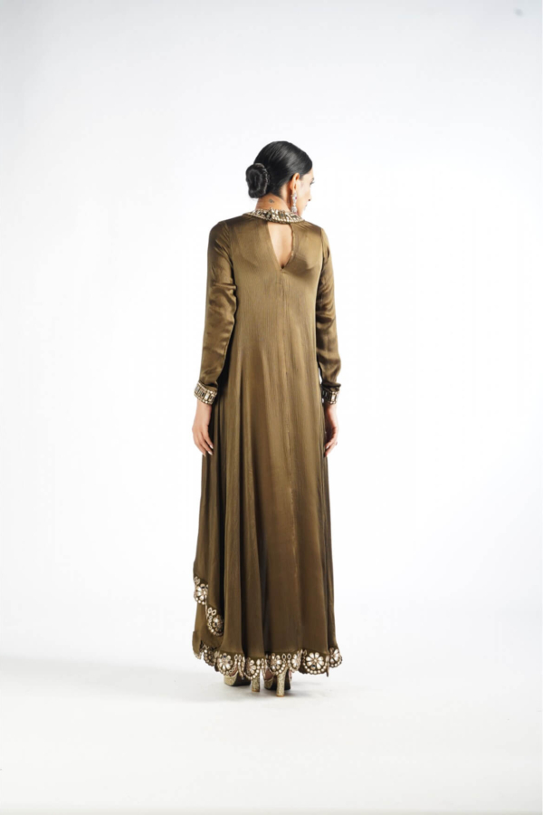 Olive Green Mirror Scallop Pant Kurta Set