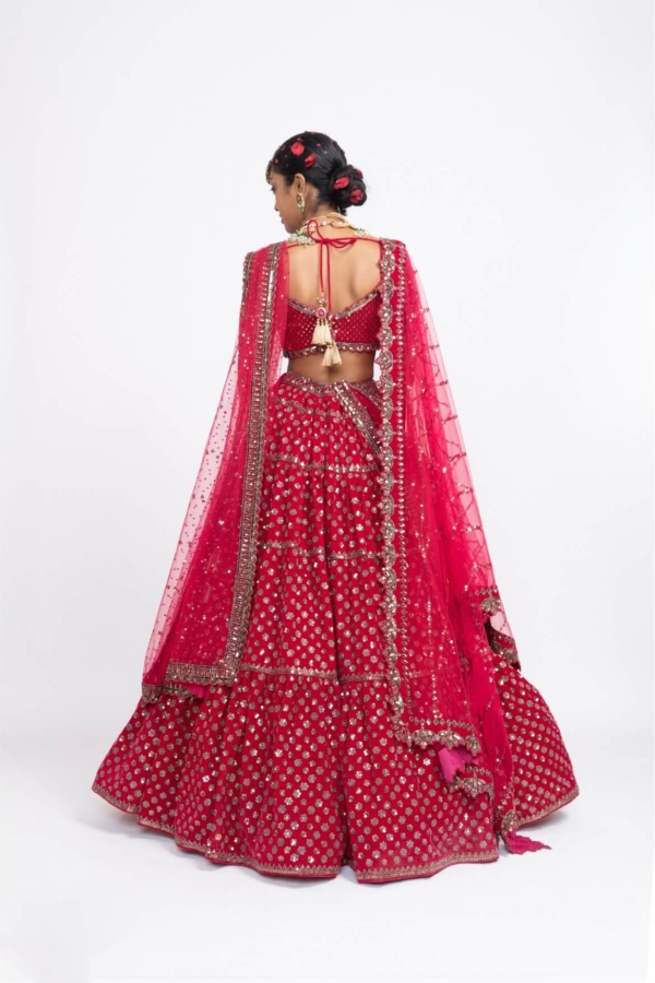 Red Floral Lehenga Set