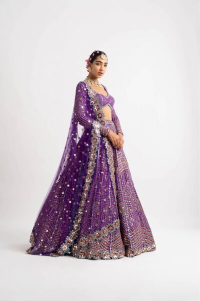 Purple Heavy Multi Color Lehenga Set