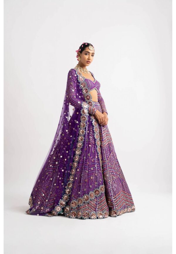 Purple Heavy Multi Color Lehenga Set