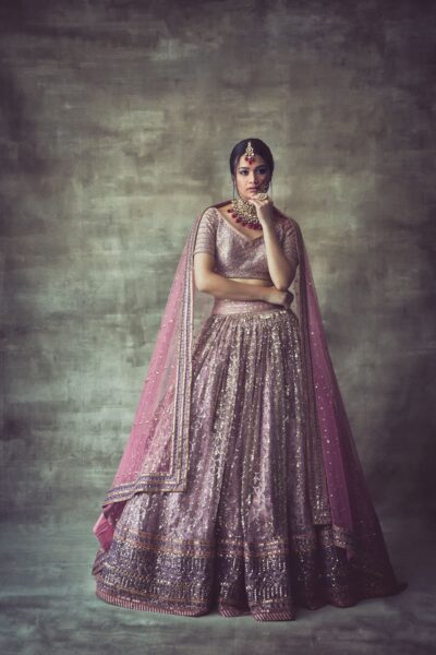 Lavender Scallop Lehenga Set