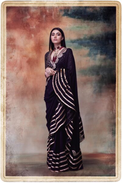 Black Ruffle Saree