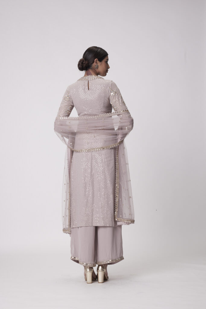 Ash Pink Straight Kurta Set