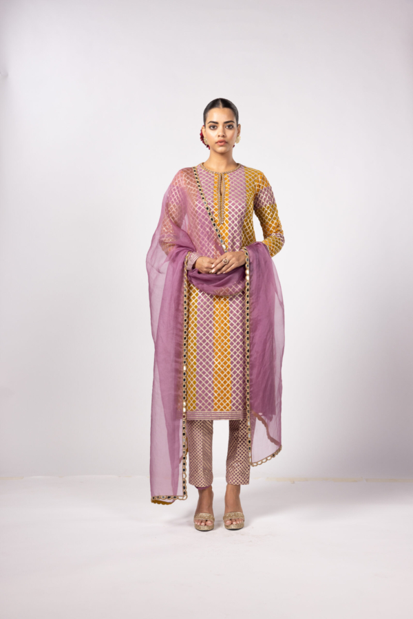 MUSTARD MULTICOLOR KURTA SET