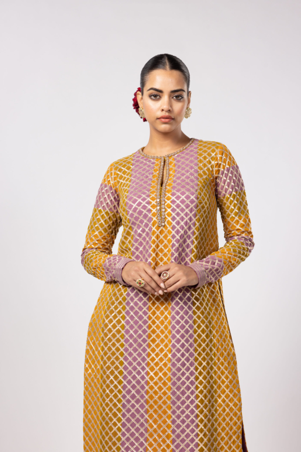 MUSTARD MULTICOLOR PANT KURTA SET