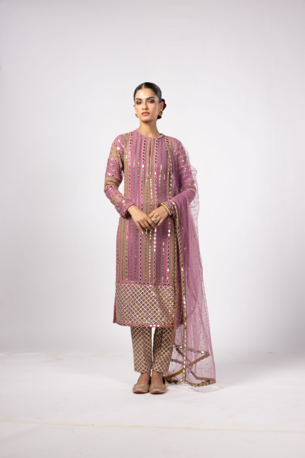 MUD MAUVE MIRROR KURTA SET