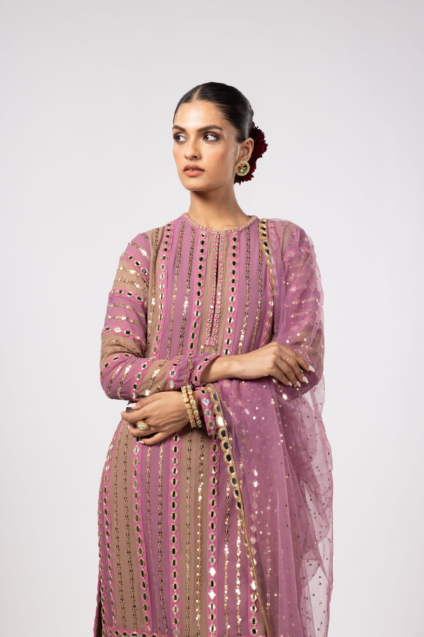 MUD MAUVE MIRROR KURTA SET