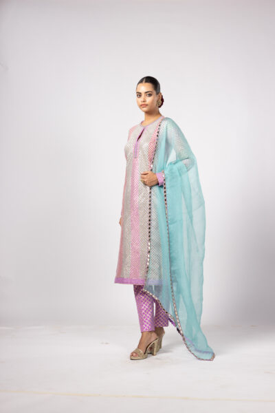 AQUA KURTA PANTS SET