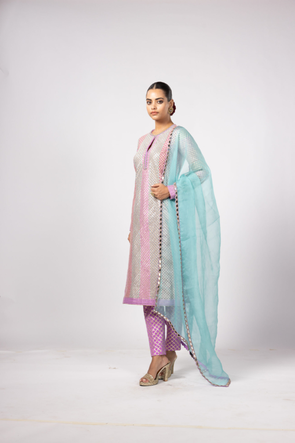 AQUA KURTA PANTS SET