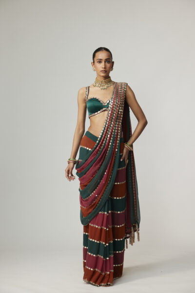 CRANBERRY MULTICOLOR SAREE