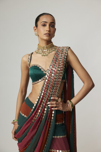 CRANBERRY MULTICOLOR SAREE