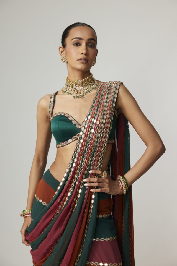 CRANBERRY MULTICOLOR SAREE