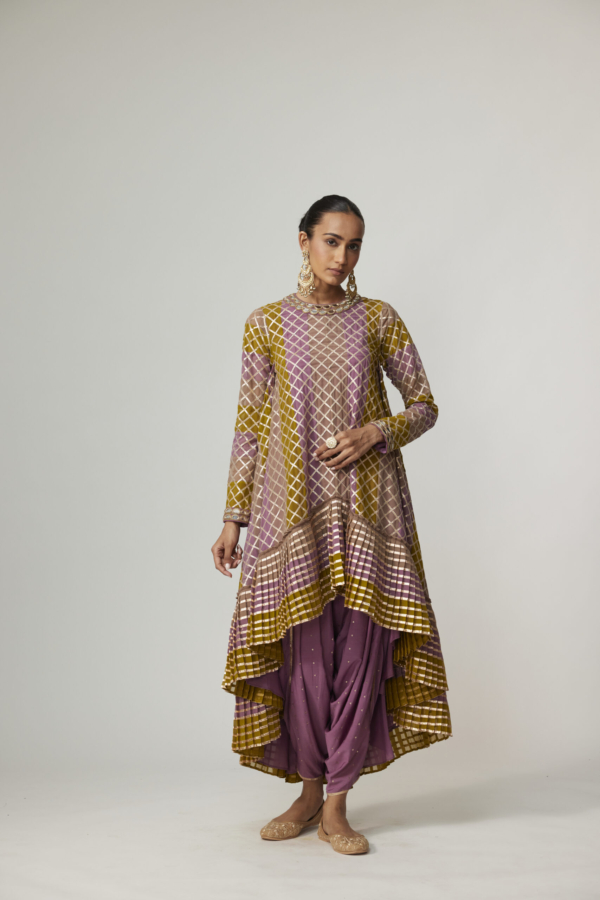GREEN MULTICOLOR DHOTI KURTA SET