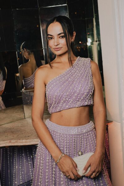 Lilac Jhoomar One Shoulder Lehenga Set (CAT ROBERTS)