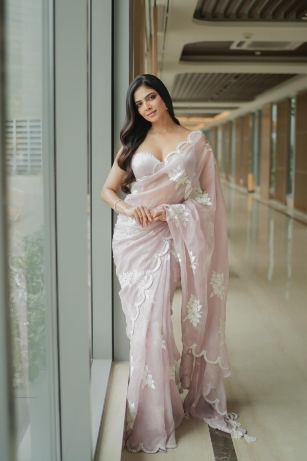 Powder Lilac Gul Saree Set ( MALAVIKA MOHANAN )