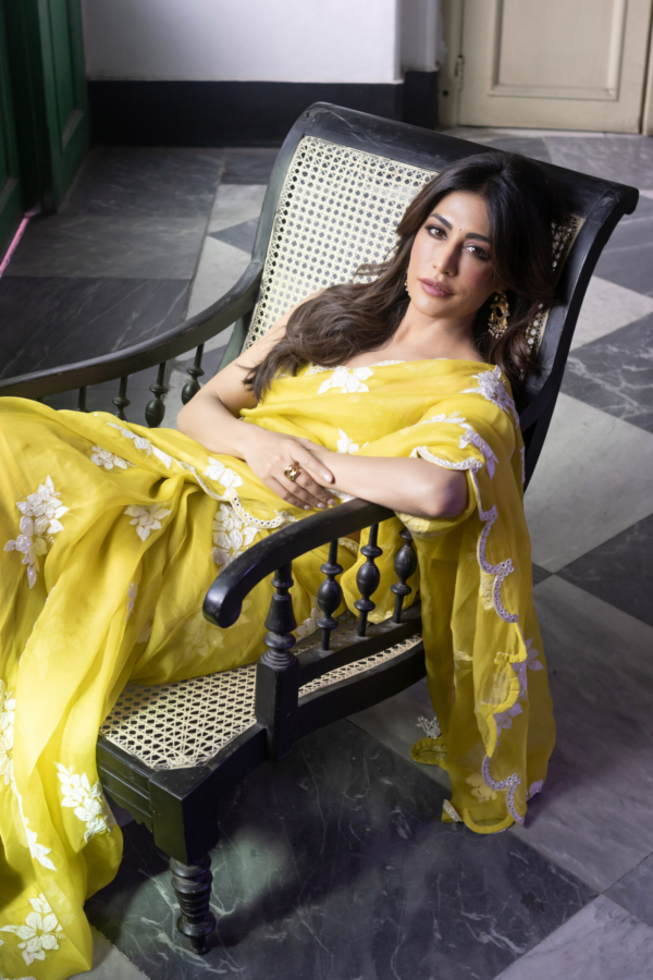 CHITRANGDA SINGH In Moss Green Gul Saree Set