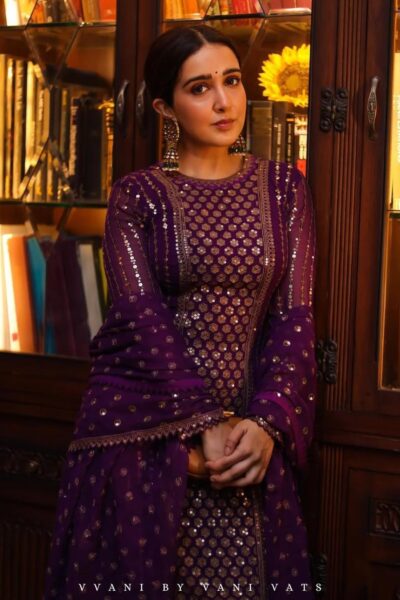 Chand Purple Kurta Palazzo Set (SANJANA BATRA)