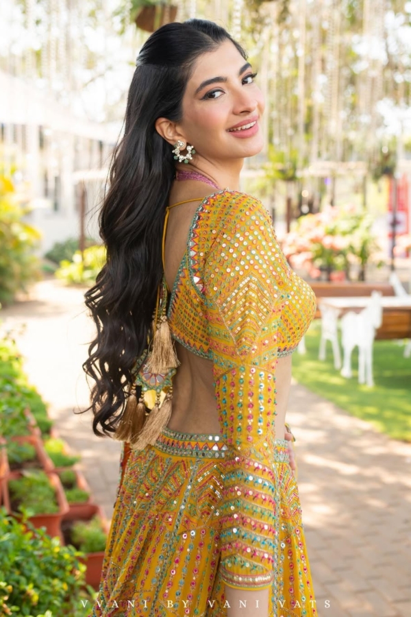Yellow Heavy Multi Color Lehenga Set (HANNA KHAN)