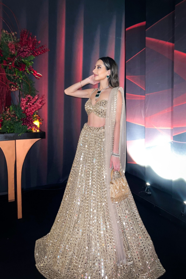 KOMAL KAPOOR GROVER In Jugmug mirror lehenga set