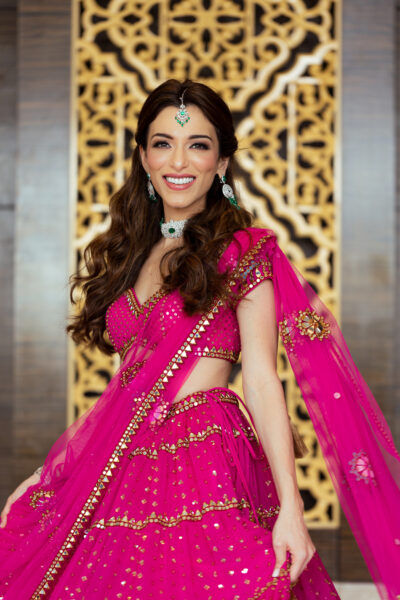 Maia Sethna In Fuschia Multi Tier Lehenga Set