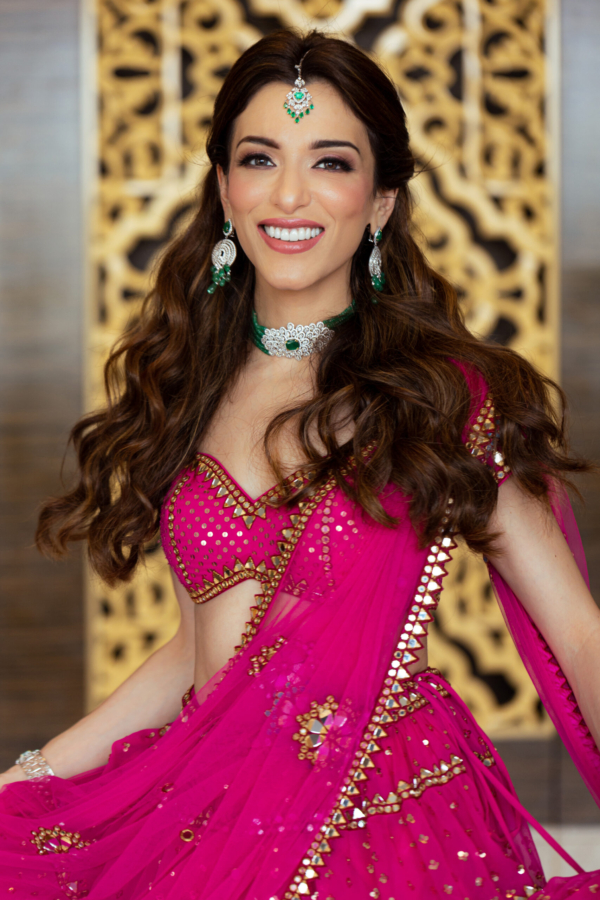 Maia Sethna In Fuschia Multi Tier Lehenga Set