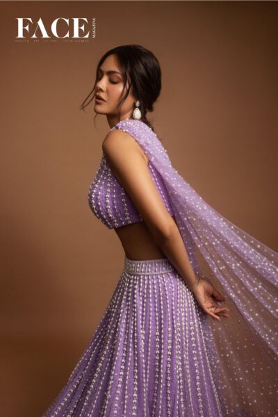Lilac One Shoulder Lehenga Set (ESHA GUPTA)