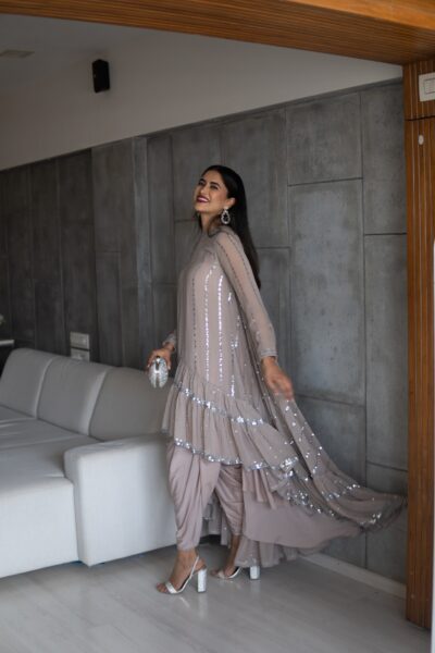 Ishya Beige High Low Kurta Set (ALISHA PEKHA )