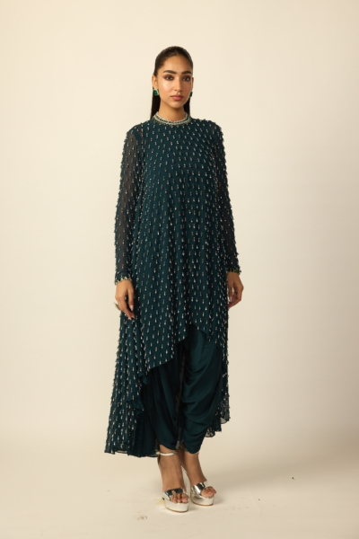 Dark Teal Drop Kurta Set