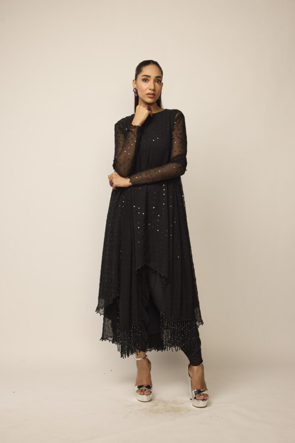 Black Georgette Kurta Set