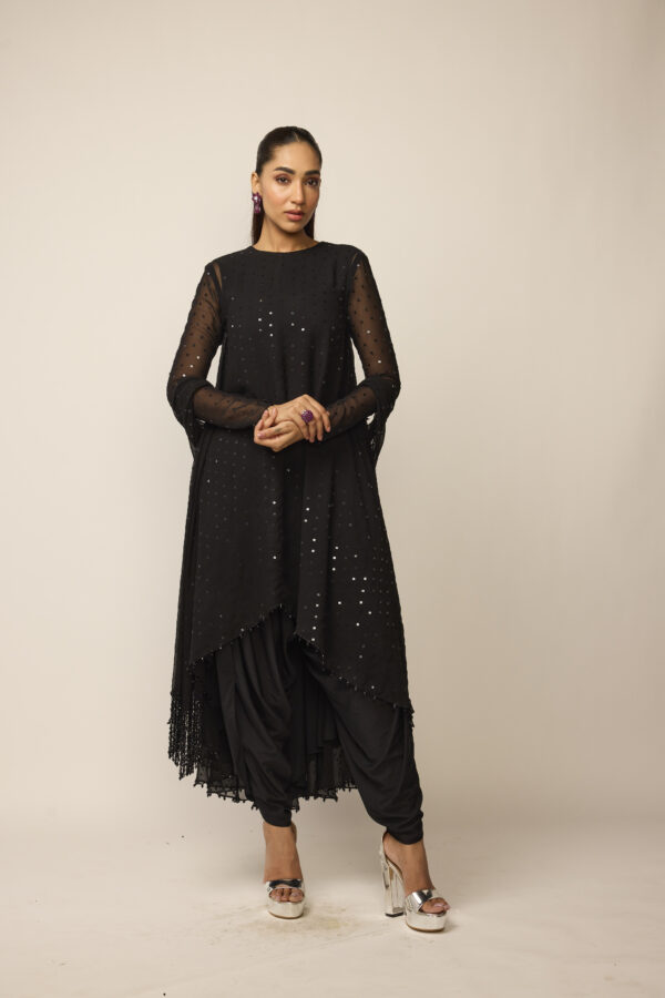 Black Georgette Kurta Set