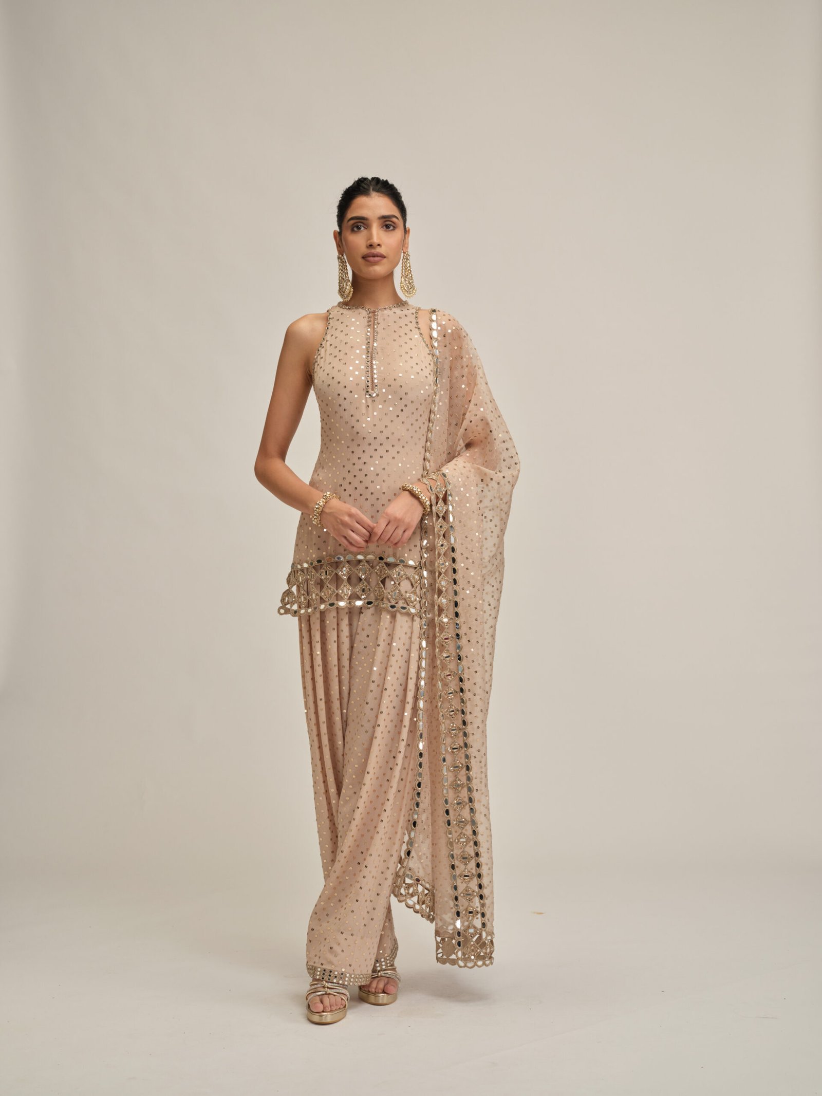 LIGHT BEIGE KURTA SALWAR SET
