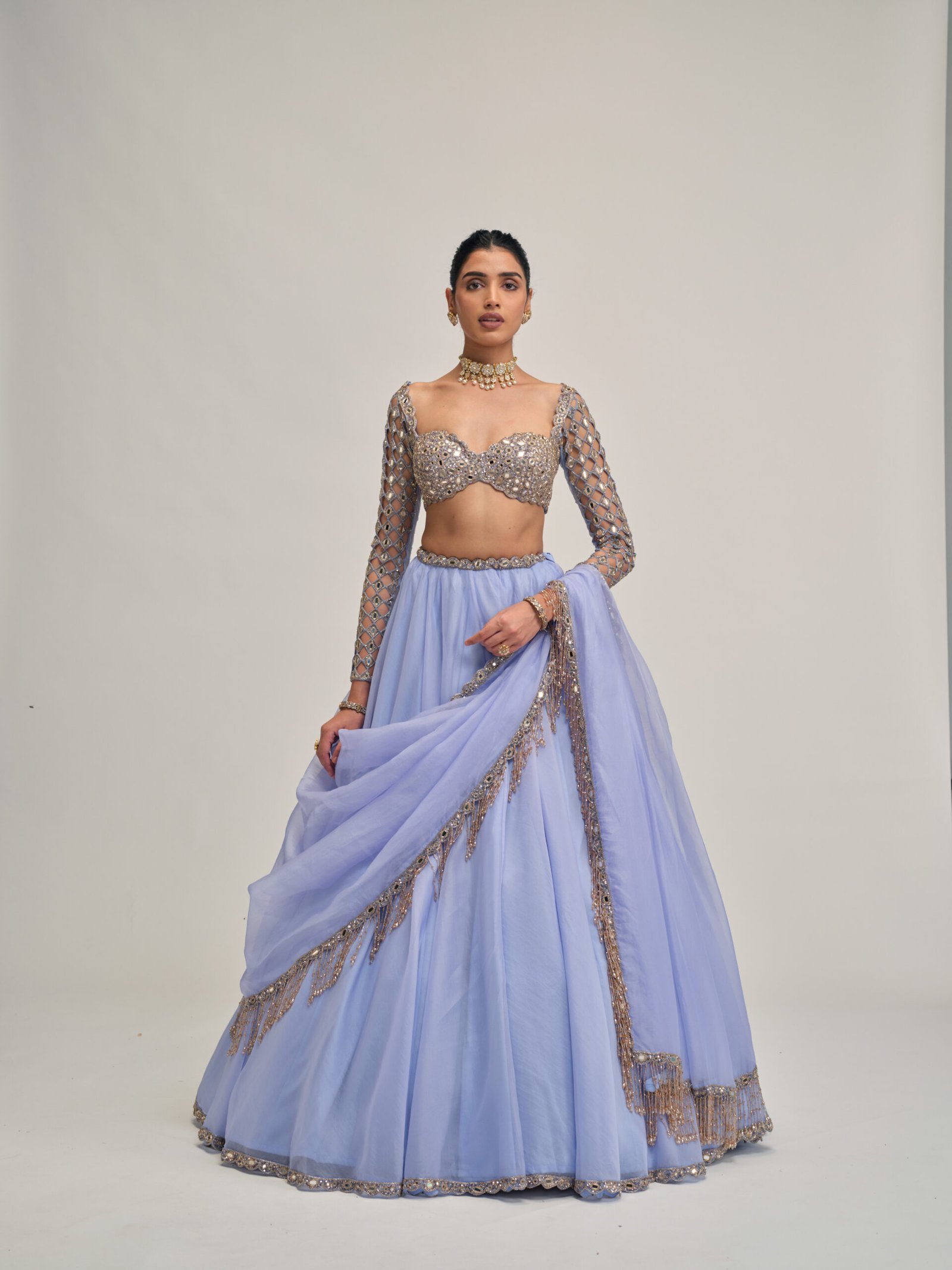 DEW BLUE LEHENGA SET