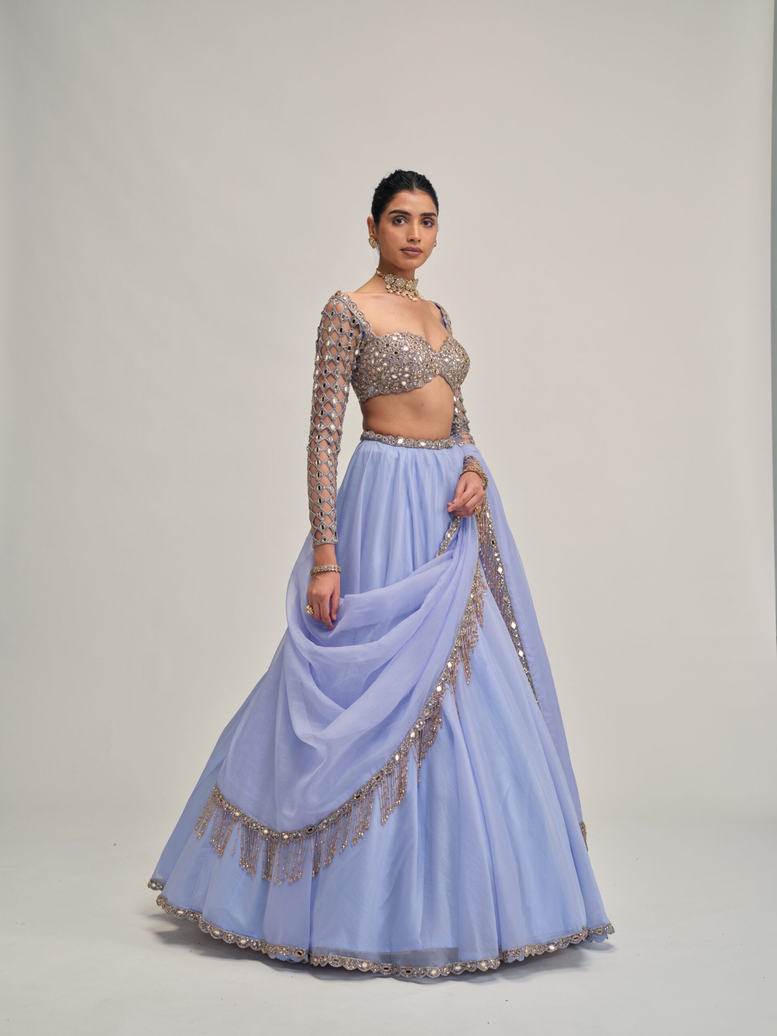 DEW BLUE LEHENGA SET - Image 3