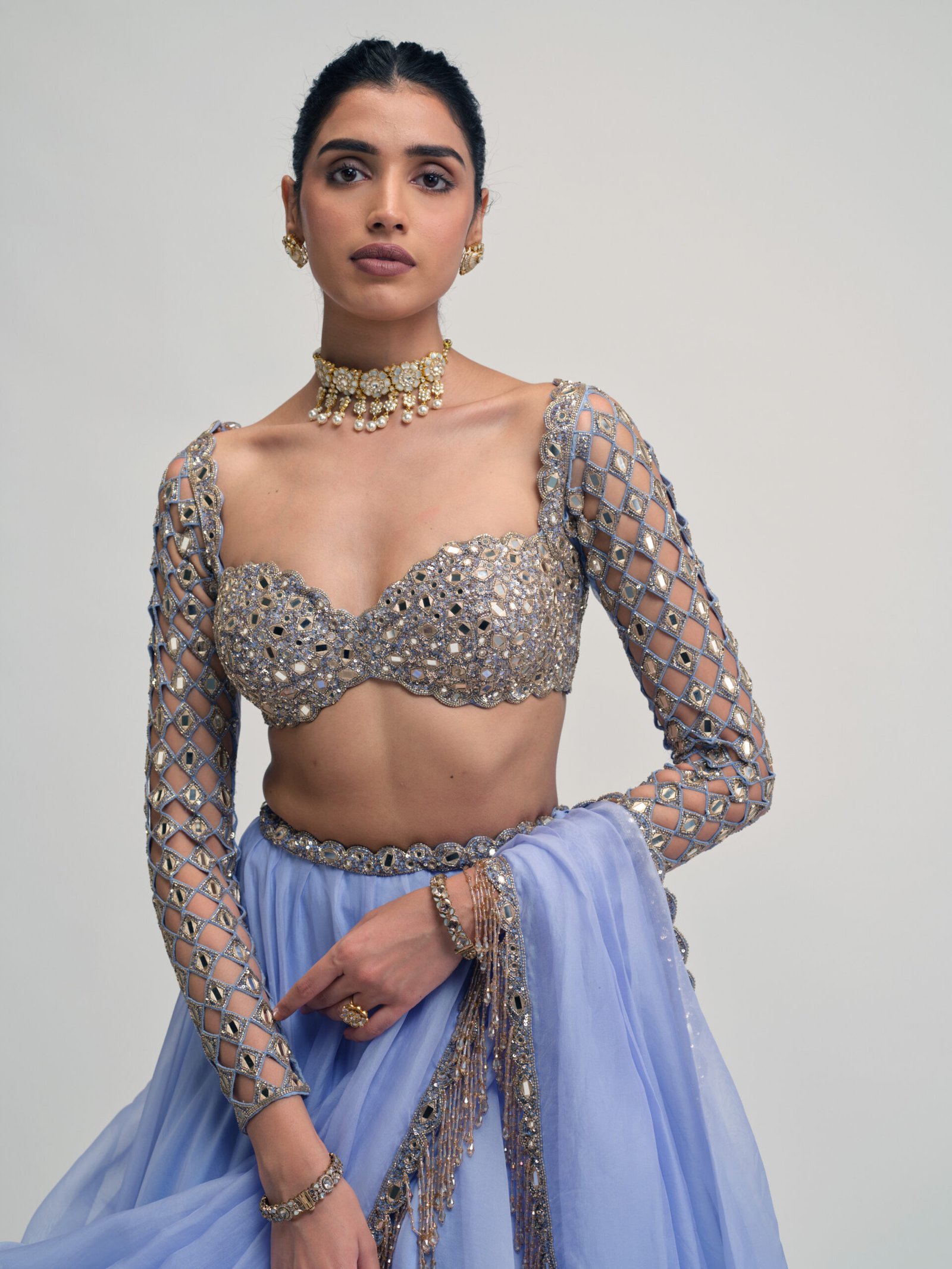 DEW BLUE LEHENGA SET - Image 2