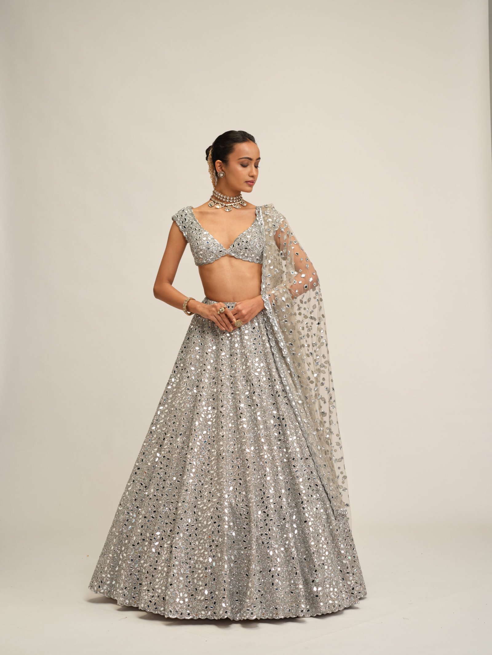 SILVER LEHENGA SET - Image 4