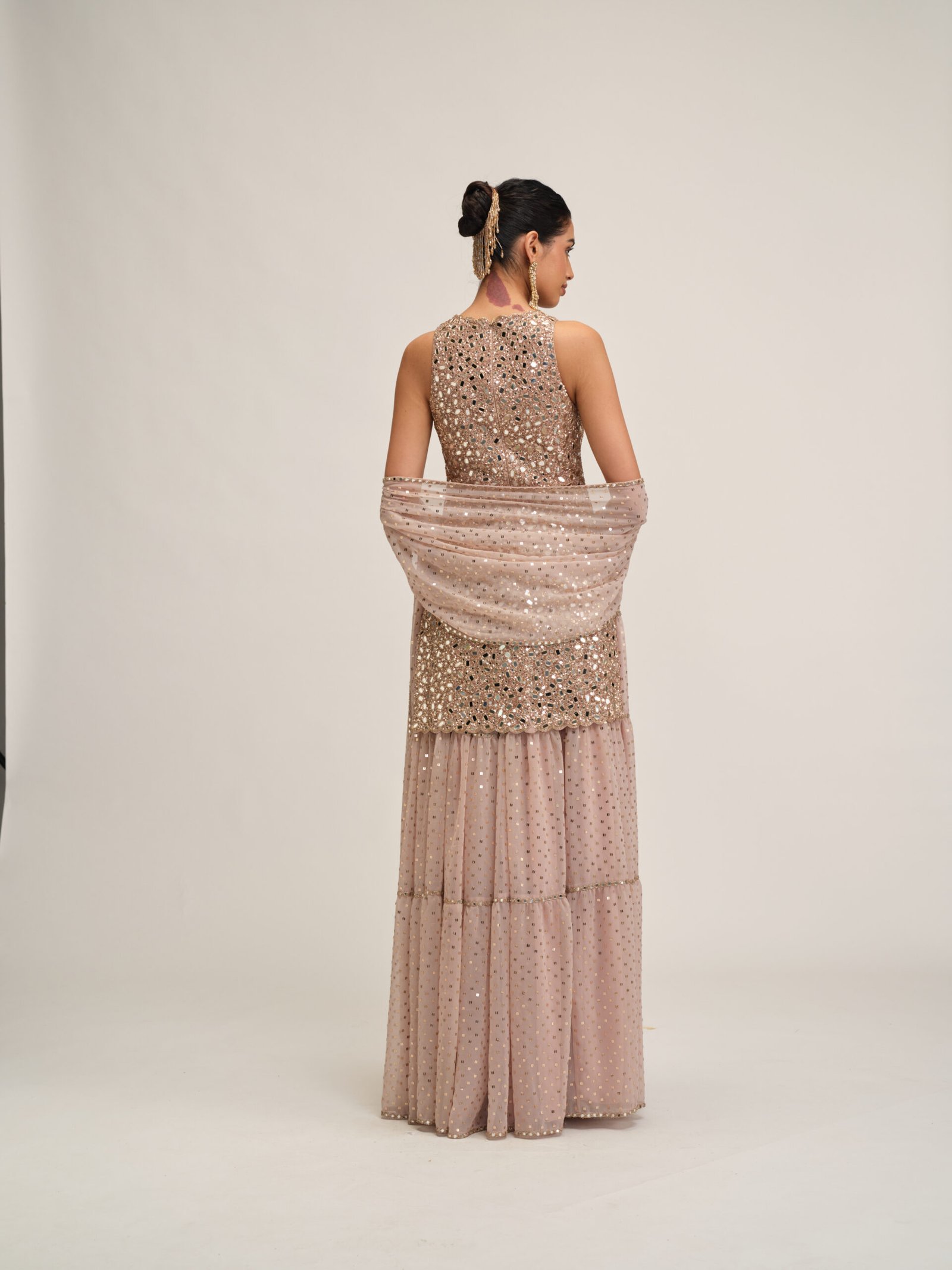 ASH PINK KURTA SHARARA SET - Image 6
