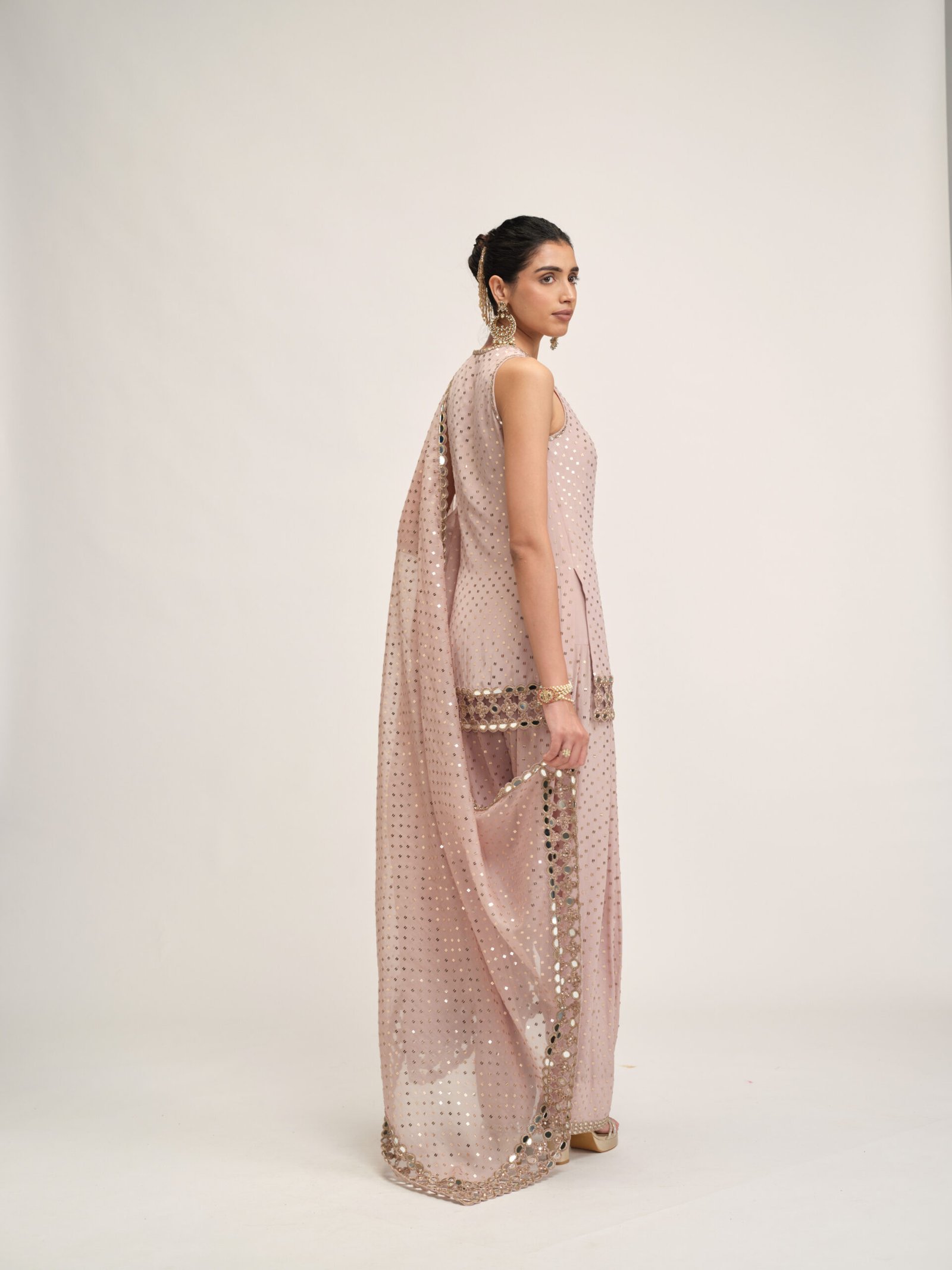 ASH PINK KURTA SALWAR SET - Image 7